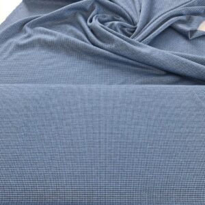 Dzianina bawełniana z poliestrem PEPITA niebiesko czarna