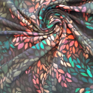 Dresówka pętelka liście na witrażu