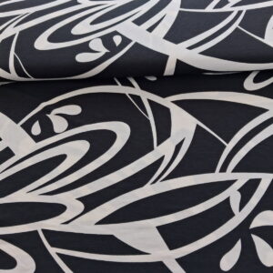 Singiel wiskozowy pasy ecru na czarnym